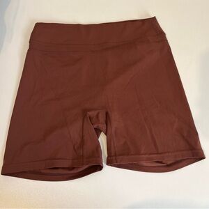 Gymshark Biker Shorts Brown Whitney Simmons Ruched Back Large EUC